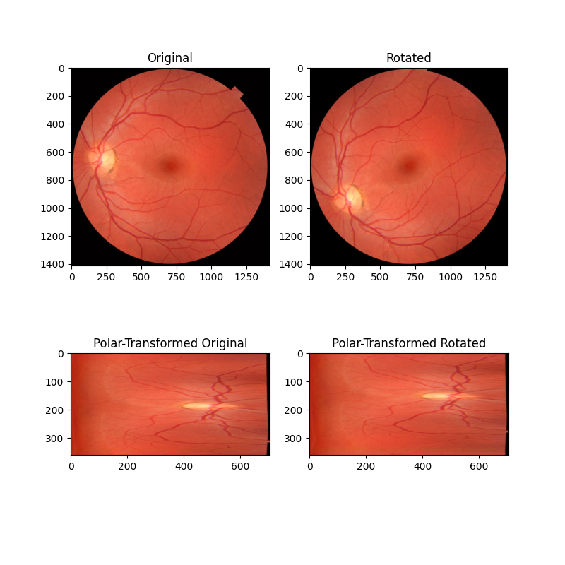 Original, Rotated, Polar-Transformed Original, Polar-Transformed Rotated